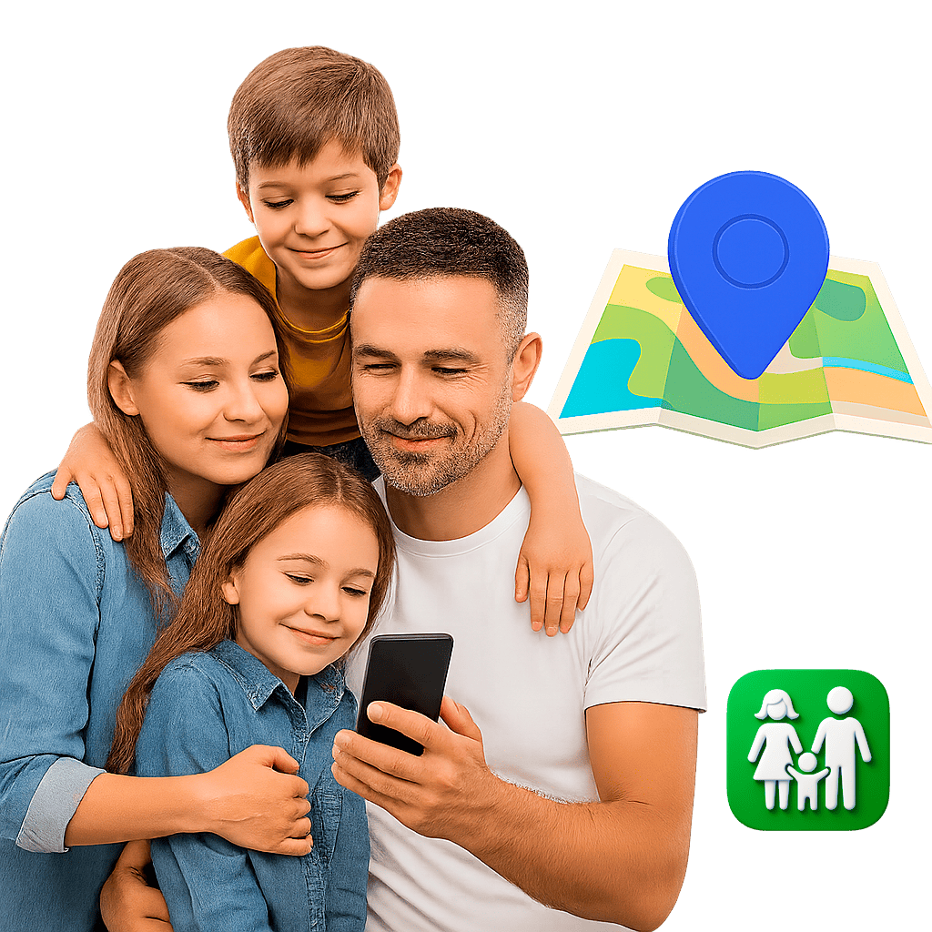 Родители и дети с приложением CyberNanny для безопасности